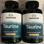 200 Swanson Taurine 500 Mg 2X100 Capsules Cardiovascular Heart Health. Fixed Price $18.35.