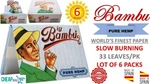 6 Big Bambu 1/2" Pure Hemp World's Finest Rolling Paper 33 Leaves/book (spain). Fixed Price $14.95.