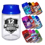 12 Pack 3.5G Soda Can Style Plastic Storage Containers With Lids Mix Designs. Fixed Price $20.99.