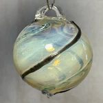 Hand Blown Art Glass Hanging Orb 2.7" Ornament Sun Catcher Gazing Ball Aqua Blue. Fixed Price $10.99.