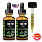 Pack Best Hemp Oil Drops For Pain Relief Stress Sleep Pure Organic 28,000MG Ve. Fixed Price $19.60.