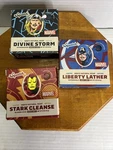 Dr. Squatch Marvel 3 Pack! Divine Storm, Stark Cleanse, Liberty LATHER-5 Oz Bars. Fixed Price $27.00.