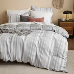 Bedsure Twin/twin Xl Duvet Cover Kids - Striped Reversible 2 Pieces Grey. Fixed Price $24.99.