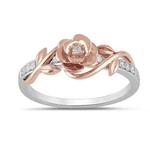 Rose Flower 1/10CT Round Cut Cz-stone Wedding Proposal Ring For Her 925 Silver. Fixed Price $99.00.