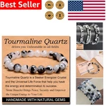 Handmade Tourmaline Quartz Stretch Bracelet 8MM Natural Crystal Power Gift Un.... Fixed Price $25.30.