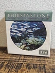 Set Of 4 Thirstystone Fish Ocean Natural Solid Sandstone Drink Coasters Nib. Fixed Price $17.98.
