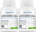 Puregen Labs Allergy Relief, Loratadine 10MG Pack - 200 Tablets. Fixed Price $15.95.