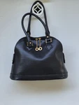 Charles Calfun Black Woven Leather Doctors Gold Tone Top Shoulder Women's Purse. Fixed Price $140.00.