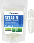 Size 3 Clear Empty Gelatin Pill Capsules Kosher Gluten-free Usa Made. Fixed Price $64.99.