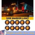 10 - 3/4" Amber Led Clearance Side Marker Bullet Lights Chrome Ring Trailer. Fixed Price $12.34.