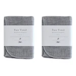 Ippinka Organic Binchotan Face Towel Set Of 2 Naturally Antiodor Gray/ivory. Fixed Price $28.36.