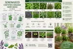 Sereniseed Certified Organic Herb Seeds (10-PACK) Non Gmo Heirloom Se.... Fixed Price $17.99.