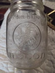 Vintage Golden Harvest Mason Jar Cornucopia Embossed Quart 06 33 976. Fixed Price $20.00.