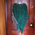 7 Islands Sheer Green Bandhani Print Kaftan One Size Swim Cover Up Tunic Top. Fixed Price $19.99.