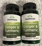 120 Caps Swanson Ginger & Turmeric 2-IN-1 Formula Digestive Stomach Health. Fixed Price $13.75.