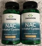 200 Caps Swanson Nac N-acetyl Cysteine 600MG 2X100 Liver Health Antioxidant. Fixed Price $23.35.
