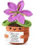 Crochet Purple Lily Flower With Affirmation Card Handmade You Are Amazing. Fixed Price $26.56.