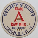 Vintage Milk Bottle Cap Delapps Dairy Raw Lexington North Carolina Unused. Fixed Price $9.99.