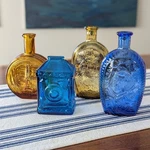 Vintage Colored Glass Bottles Set Of Four Amber Blue Wheaton. Fixed Price $69.00.