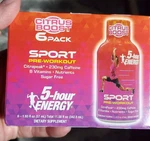 5-HOUR Energy Sport Citrus Boost Pre-workout 1 Box 6 Bottles Total Exp. 7/27. Fixed Price $10.00.