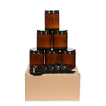 6 Pack 8OZ Amber Glass Jars And Plastic & Metal Lids, Refillable Thick .... Fixed Price $23.61.