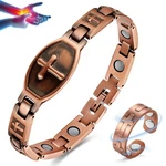 Pulsera De Cobre Solido Al 99.9 Por Ciento Con Imanes Fuertes Para Mujer. Fixed Price $39.79.