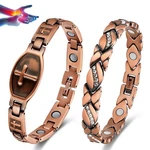 Vicmag Copper Magnetic Bracelets 2 Pack Pure Solid Adjustable Gift Box Women. Fixed Price $37.84.