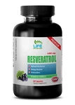 Grapeseed Powder Heart Wellness - Resveratrol Supreme 1200 (1 Bottle 60 Cap). Fixed Price $19.74.