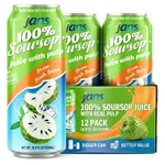 Jans 100% Soursop Juice W/ Pulp, No Sugar Added, Nfc, 12-PACK. Fixed Price $35.00.