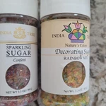 Lot Of 2: 1 Rainbow & Confetti Baking Sprinkles India Tree Sparkling Sugar New. Fixed Price $11.00.