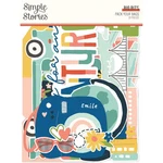 Pack Your Bags - Big Bits & Pieces Simple Stories Scrapbook Ephemera 19/PKG. Fixed Price $10.91.