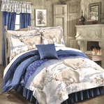 Polar Bear Arctic Cabin Lodge Blue Comforter Set +sheets (6-8PC Bed Bag). Fixed Price $69.99.