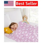 Youth-friendly 10 Lbs Weighted Blanket Adorable Purple Alpaca Design, 41X60. Fixed Price $79.99.