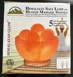 Himalayan Glow Salt Lamp With 5 Heated Massage Stones & Bowl. Fixed Price $59.95.