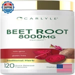 Carlyle Beet Root Capsules 120 Count Quick Release Non-gmo And Gluten. Fixed Price $16.65.