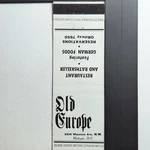 Old Europe Washington Dc 1950S German Foods Restaurant Matchbook. Fixed Price $9.95.