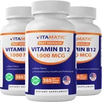 (3 Pack) Vitamatic Vitamin B12 1000 Mcg Fast Dissolve 365 Tablets-berry Flavor. Fixed Price $26.99.