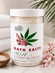 Natural Therapy Pure Hemp Cherry Blossom Bath Salts 37 Oz Dead Sea Minerals Soak. Fixed Price $25.00.