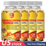 Organic Ashwagandha Capsules 5000MG Strong Stress & Adrenal Support 120. Fixed Price $38.53.
