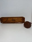 Vintage Aloha Hawaiian Wood Coasters Palm Trees Set Of 9 With Tray. Fixed Price $29.99.