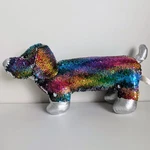 Sensory Dachshund Weiner Dog Soothing Pillow Plush Reverse Sequin Rainbow Adhd. Fixed Price $24.95.