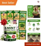 Mint Seeds Collection 6 Varieties Of Heirloom, Non-gmo Herbs For Cooking. Fixed Price $17.99.