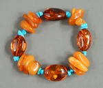 Vintage Estate Baltic Butterscotch & Cognac Turquoise Bead Stretch Bracelet. Fixed Price $33.00.
