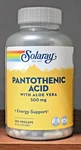 Solaray Pantothenic Acid 500 Mg 250 Capsules. Fixed Price $26.99.