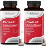 (2) Life Seasons Choles-t Support 90/180 Veg Capsules **exp 2028. Fixed Price $50.00.