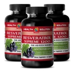 Healthy Aging And Longevity - Resveratrol Supreme 1200 3 Bottles 180 Capsules. Fixed Price $52.97.