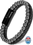 Magnetrx Hematite & Leather Magnetic Bracelet Max Strength Natural Stones. Fixed Price $65.97.