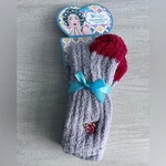 Kissables Minxny Women's Gray & Red Non-skid Cozy Soft Chenille Slipper Socks. Fixed Price $19.99.