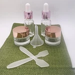 9PCS Travel Glass Oil Droppers Refillable Jars Set (funnel + Spatulas Ba. Fixed Price $12.99.