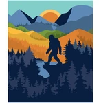 Fleece Bigfoot Scene Snuggle Blanket 50"X60" Camping Sasquatch Kids Adult. Fixed Price $22.50.